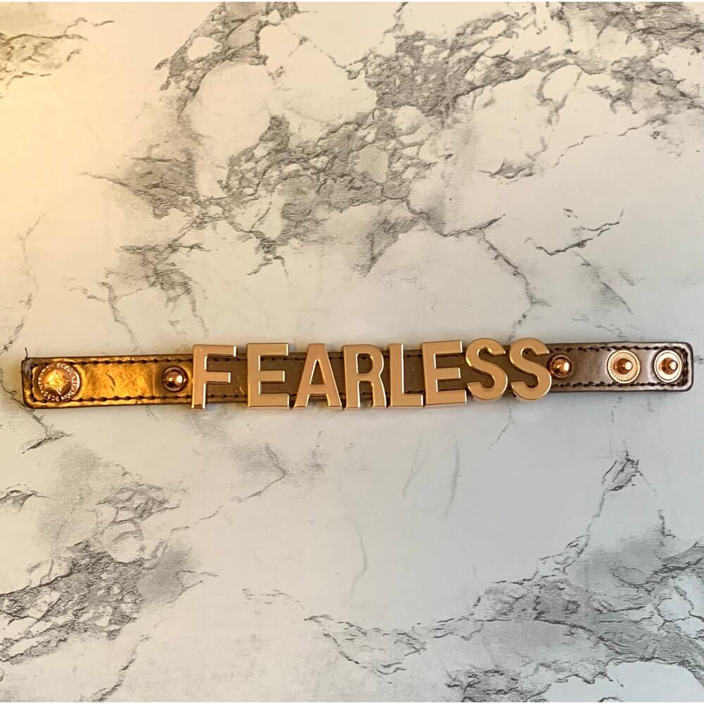 BCBG Generation FEARLESS Bracelet in Rose Gold Tone & Leather